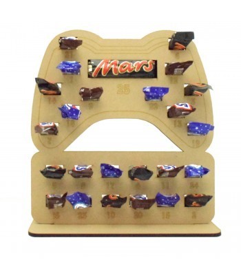 6mm Mars, Snickers and Milkyway Chocolate Bars Funsize Minis Holder Advent Calendar - X Box Controller on Plaque Gaming Shape